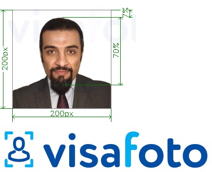 Ví dụ cho ảnh với Thị thực Hajj của Ả Rập Saudi 200x200 pixel cùng kích cỡ xác định chính xác.