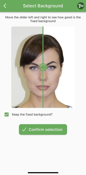 7ID App: 35x45 Foto weißer Hintergrund