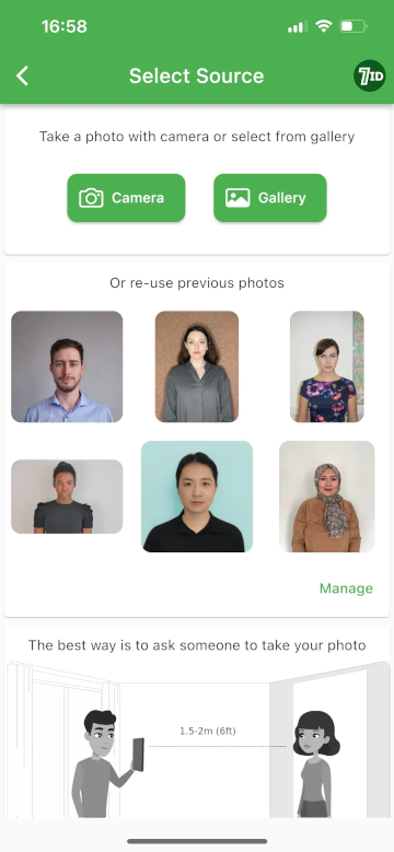 Aplicación 7ID: Creador de fotografías para visas de Chipre