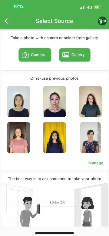 7ID aplikacija: Japanski Visa Photo Maker