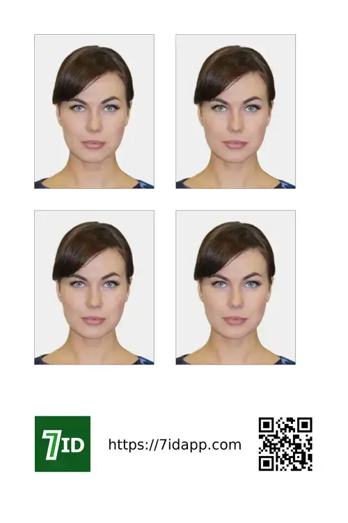 Printing template of a German passport photo