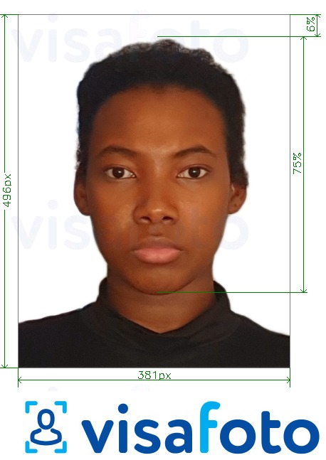Ví dụ cho ảnh với Thị thực Angola trực tuyến 381x496 pixel cùng kích cỡ xác định chính xác.