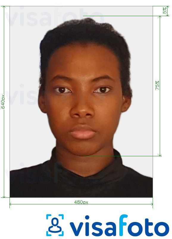 Ví dụ cho ảnh với Hộ chiếu Bahamas 480x640 pixel cùng kích cỡ xác định chính xác.