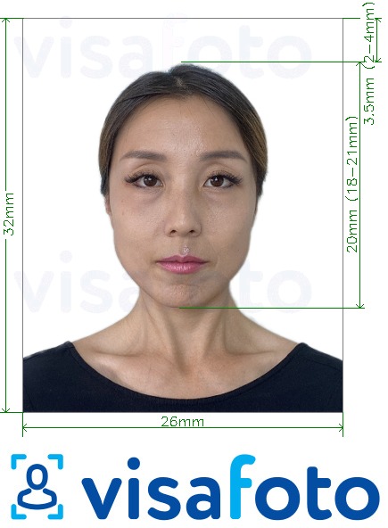 Ví dụ cho ảnh với Thẻ an sinh xã hội Trung Quốc 32x26 mm cùng kích cỡ xác định chính xác.
