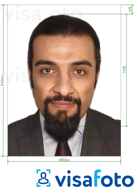 Ví dụ cho ảnh với Ả Rập Xê Út Bộ chứng minh thư 640x480 pixel cùng kích cỡ xác định chính xác.